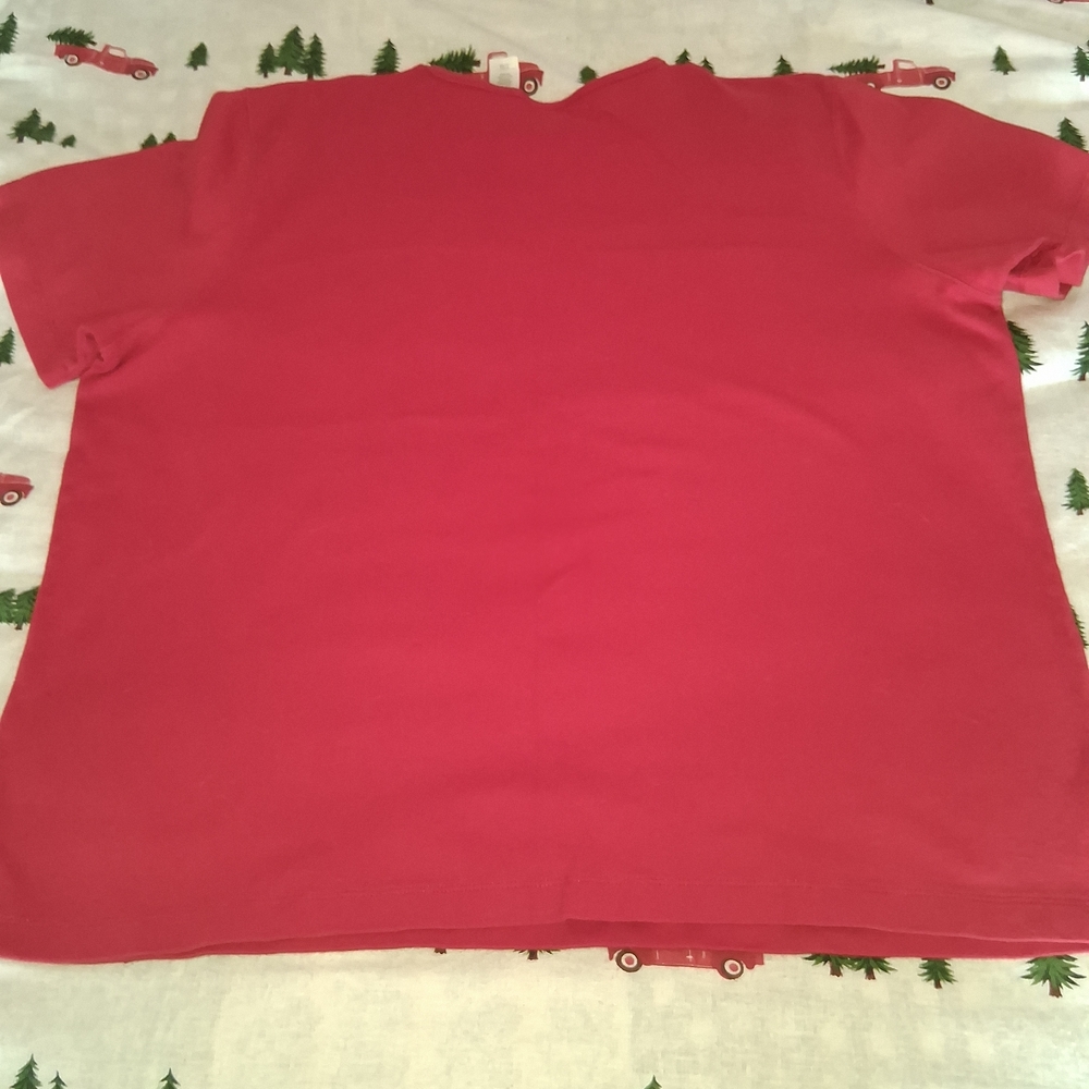Vintage 80s Carole Little Sport Red 2XL Tee With Embroidered Snake Patch - Picture 5 of 5